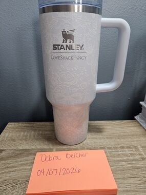 Stanley White LoveShackFancy Insulated Travel Mug with Handle